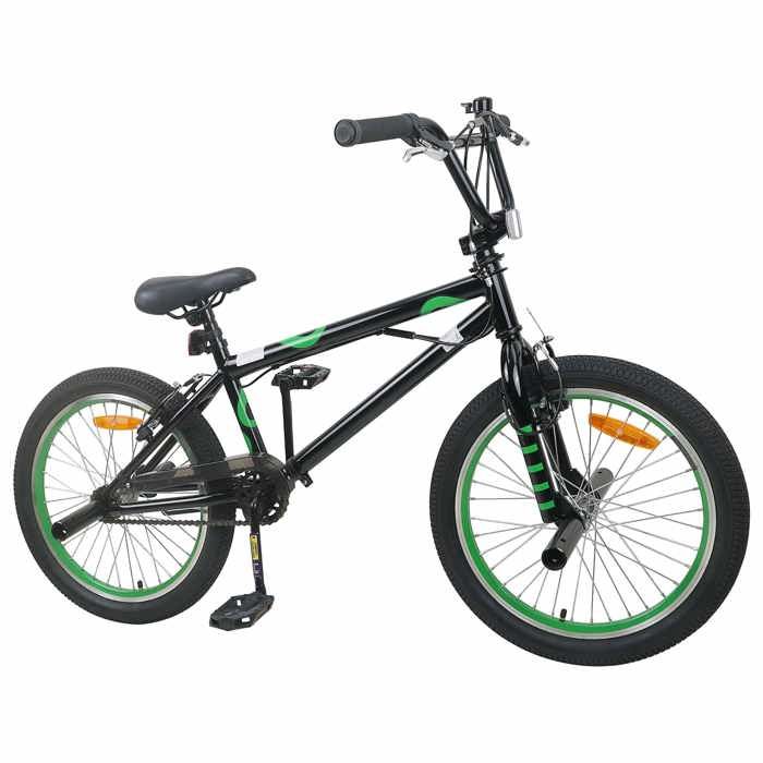 Bmx 20 pouces pour les plus de 9 ans - vidaXL - acier - noir - 139 x 67 x 91 cm - roues avec freins - guidon et selle réglables 6996