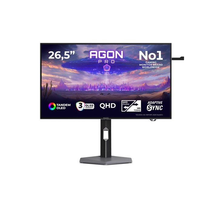 Écran PC AOC AGON PRO AGP277QKDC 26 5 Quad HD 720Hz OLED G Sync HDR500 0 03ms - vue 4