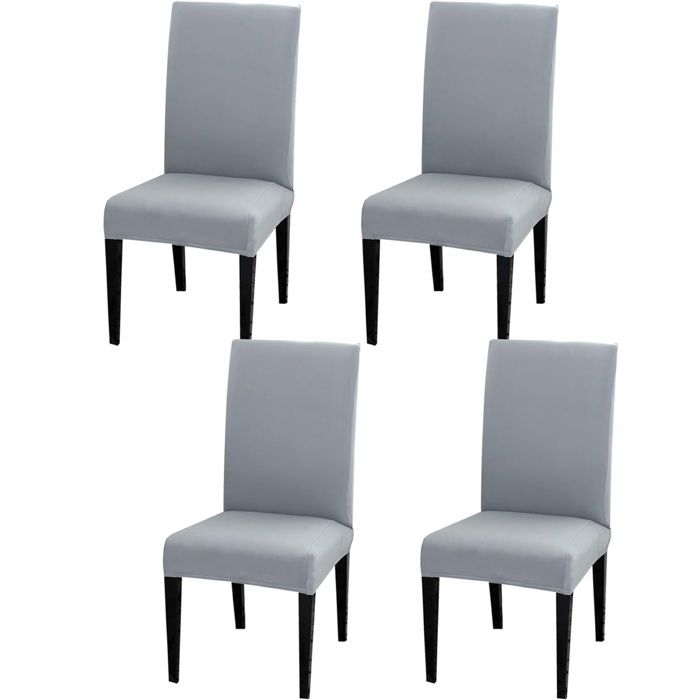 Housse de chaise de salle à manger élastique protection anti‑rayure lavable en machine pour hôtel mariage fête lot de 4