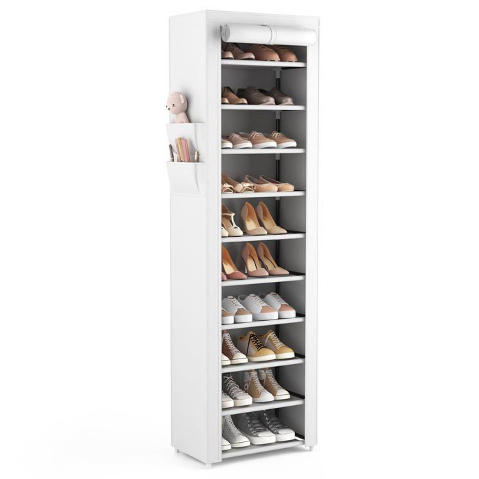 Etagere Chaussure à 11 ux Range Chaussures Gain de Place avec Coure Meuble Chaussure pour 20-22 Paires Armoir MEUBLE A CHAUSSURES