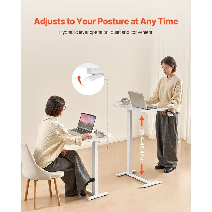 Table de lit mobile table dappoint avec 4 roulettes dissimulées bureau dordinateur portable réglable en hauteur avec porte-gobe…