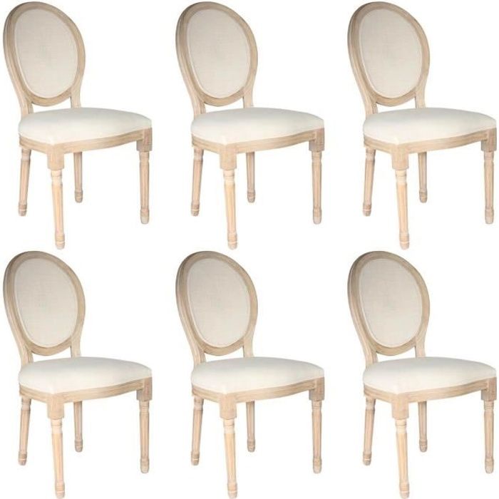 Melinda Lot De 6 Chaises Baroques Avec Dossier Canne Cdiscount Maison