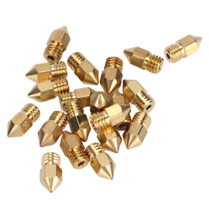 AITRIP Lot De 20 Buses V6 MK8 En Laiton 0.4mm Pour Imprimante 3D - Filament 1.75mm