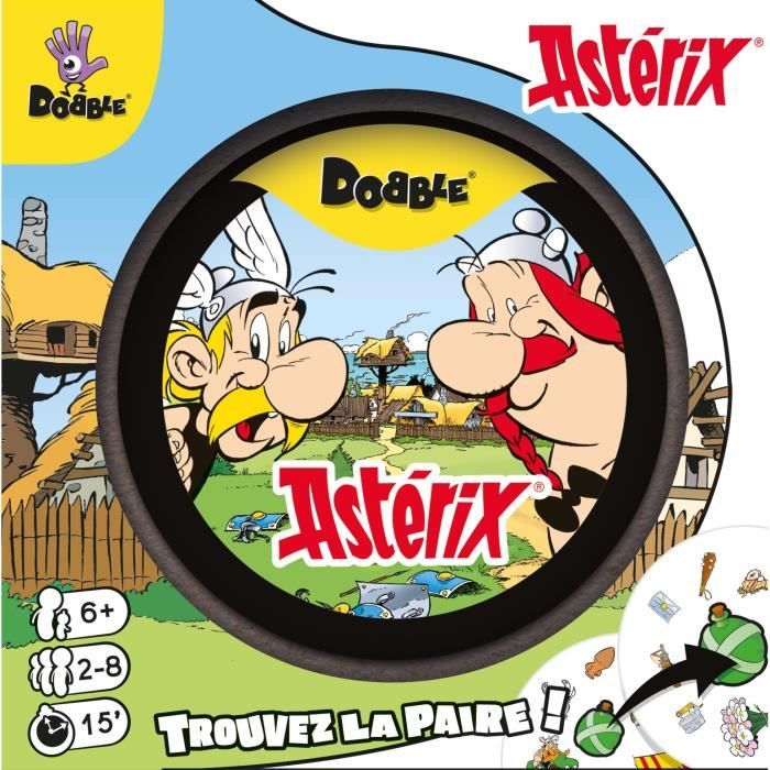 jeu de société dobble asterix - zygomatic - 5 variantes de jeu - 6 ans et plus