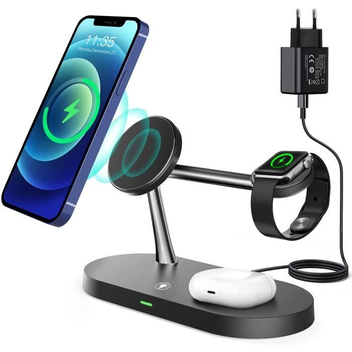 LE NOIR - Chargeur de Voiture Sans Fil magnétique Support Pour iPhone12 Pro -Mini-Max Magsafe Chargeur Rapide - Cdiscount Téléphonie