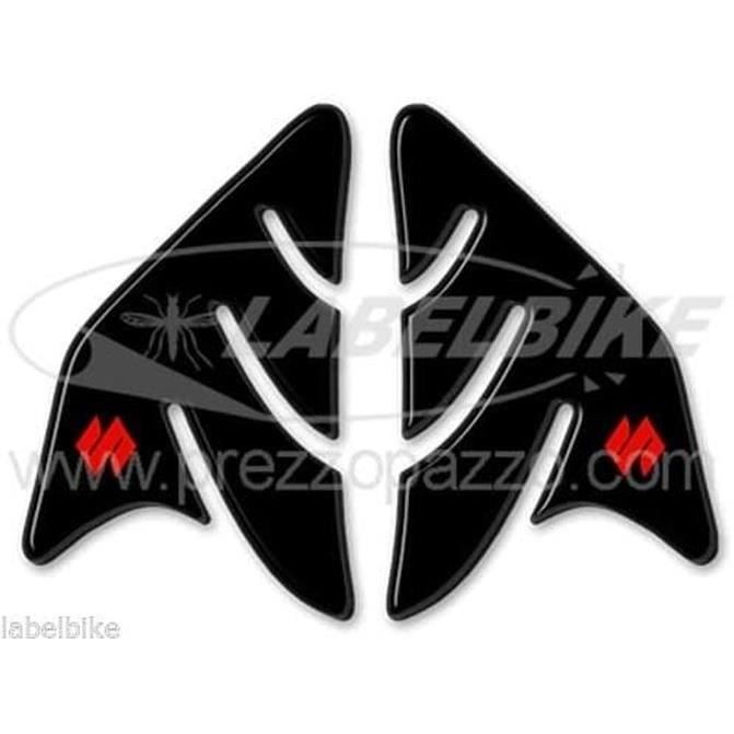 2 Adhésifs Résine 3D Noirs Protection Latéral Réservoir Pour Moto Suzuki New