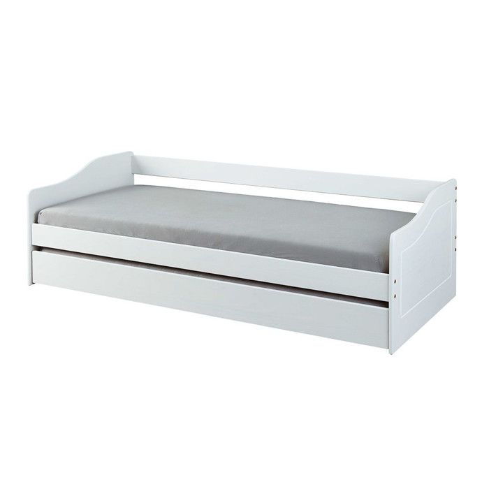 Lit Enfant Gigogne Léana 90x200cm Blanc Lit Enfant Gigogne Léana 90x200cm Blanc