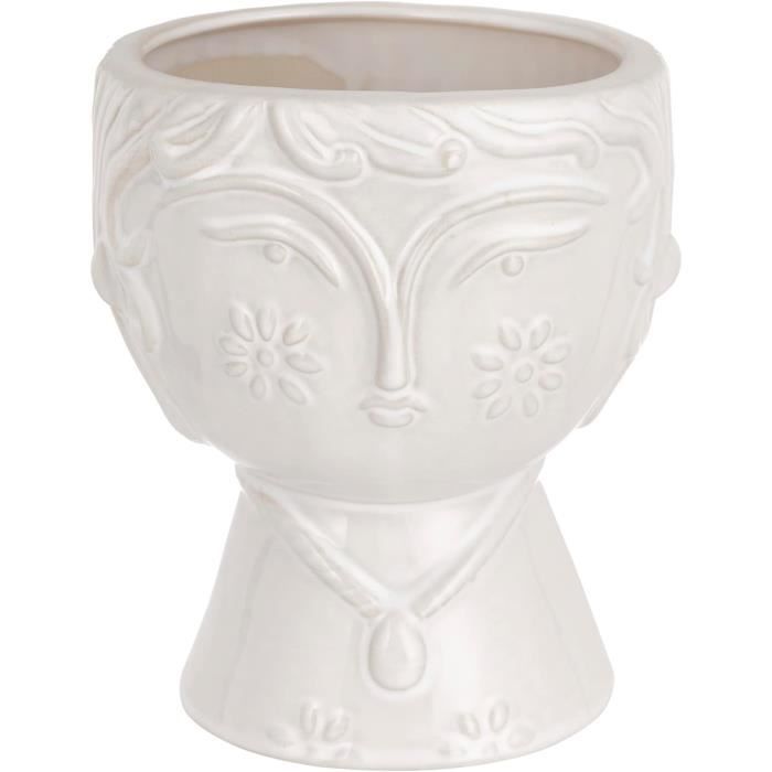 Vase En Céramique Design Avec Visage, Vase Moderne Peint À La Main, Pot