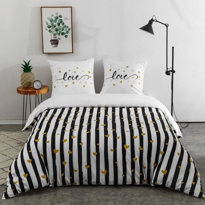 AYSW Sets de Housses de Couettes 220 x 240 cm + Lot 2 Taies d'Oreillers