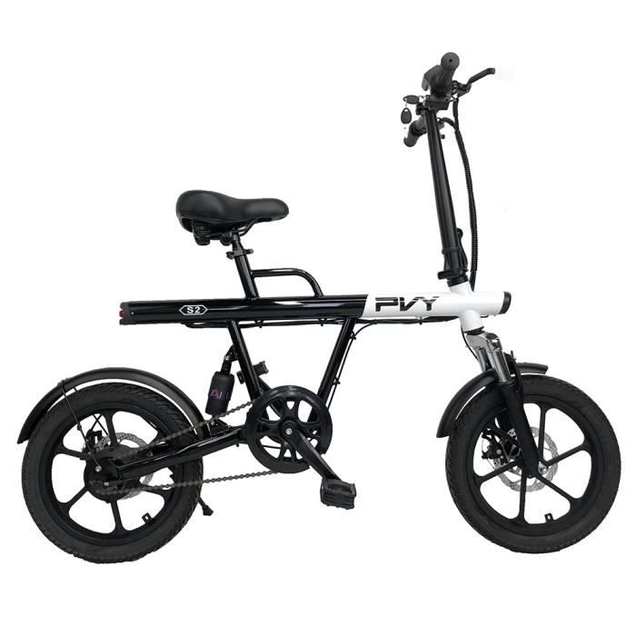 Vélo Électrique PVY S2, Pneu Pneumatique de 16 Pouces, Moteur de 250 W, Batterie 36 V 7,5 Ah, Vitesse Maximale de 25 km/h, Portée