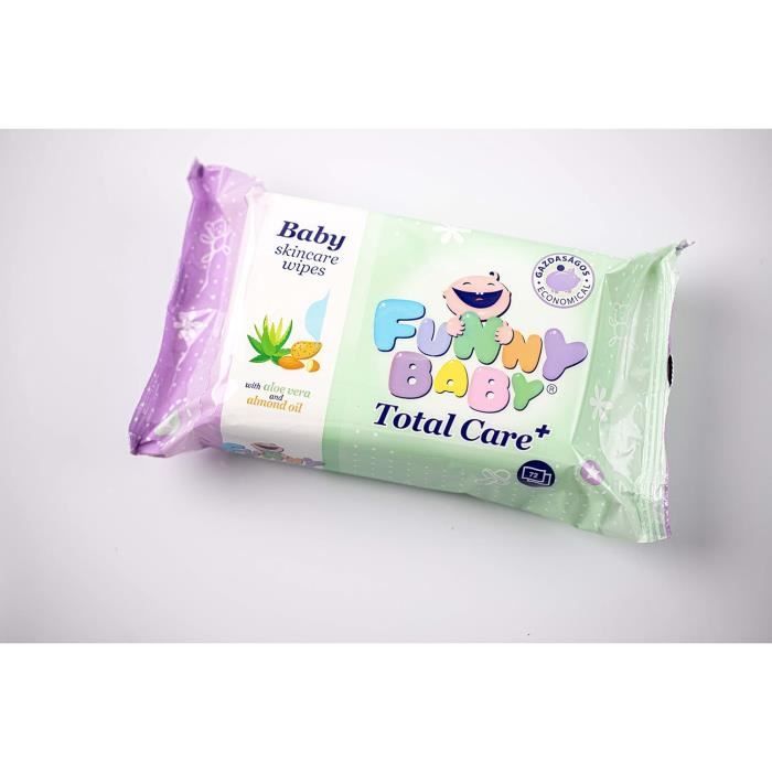 Dr. Protec Lingettes Bébé ALOE - Lot De 72 Lingettes 98% Ingrédients Naturels Pour Peau Sensible