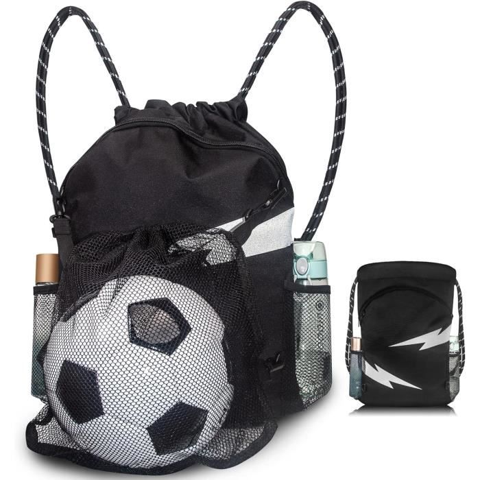 Lot de 2 sacs en maille robuste avec cordon de serrage – Idéal pour ballon  de football, 