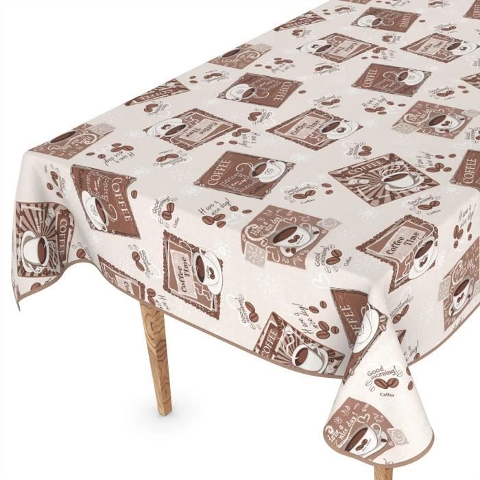 Nappe toile cirée rectangle 140x240 cm BISTROT - Cdiscount Maison