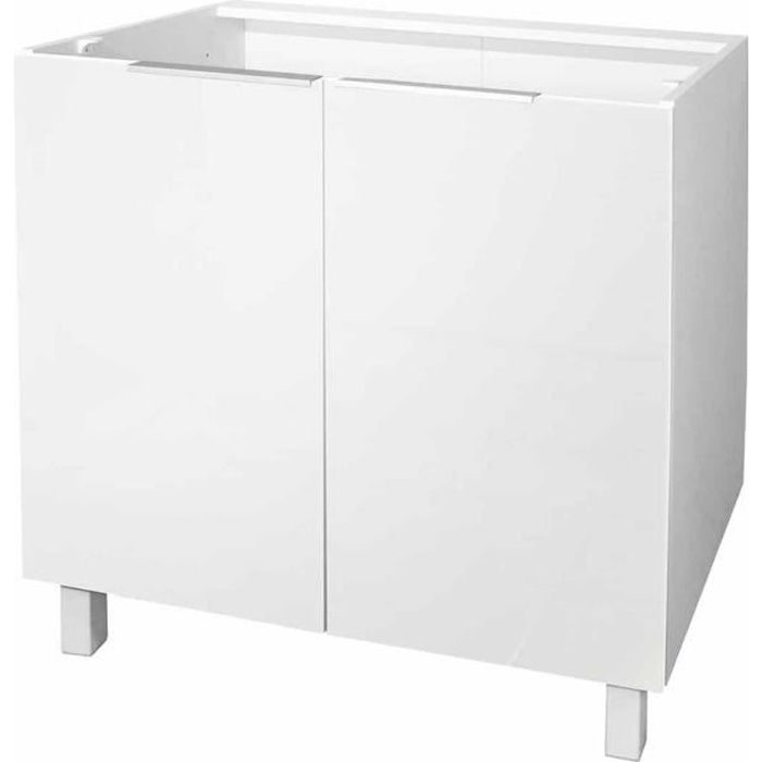 Meuble Bas 2 Portes 80cm Blanc Achat Vente Elements Bas