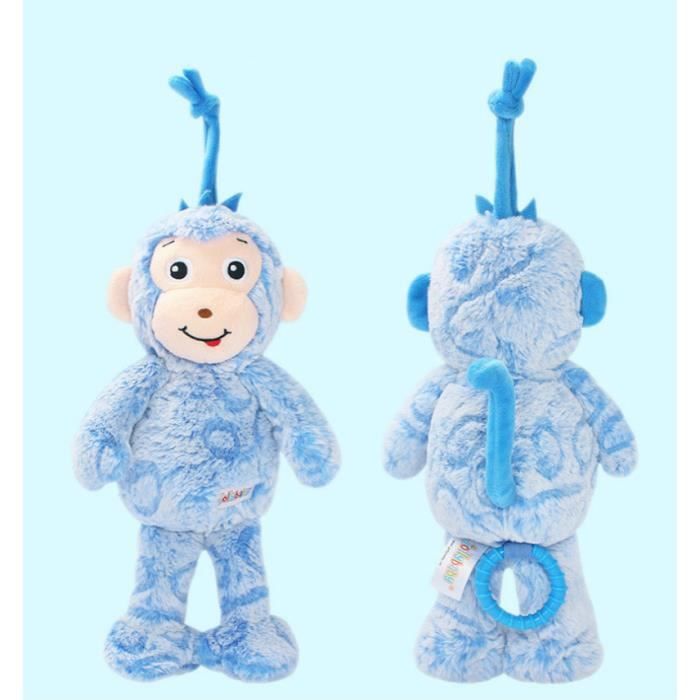 Doudou Douce Peluche Avec Boite A Musique Singe Bleu Cdiscount Puericulture Eveil Bebe