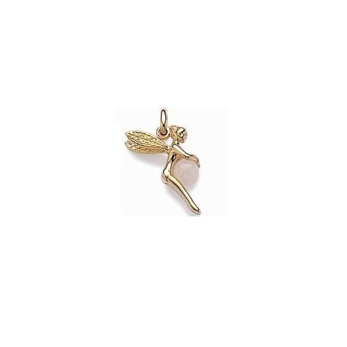 Lot Pendentif F/ée Plaqu/é Or 18 carats et Quartz rose Cha/îne 45cm Plaqu/é Or