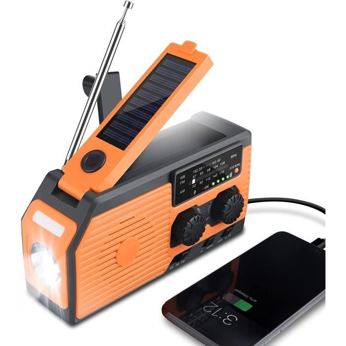Radio Solaire Portable, Récepteur Radio à manivelle Solaire, Radio Dynamo manivelle avec AM/FM Radio Solaire Portable, Récepteur Radio à manivelle Solaire, Radio Dynamo manivelle avec AM/FM