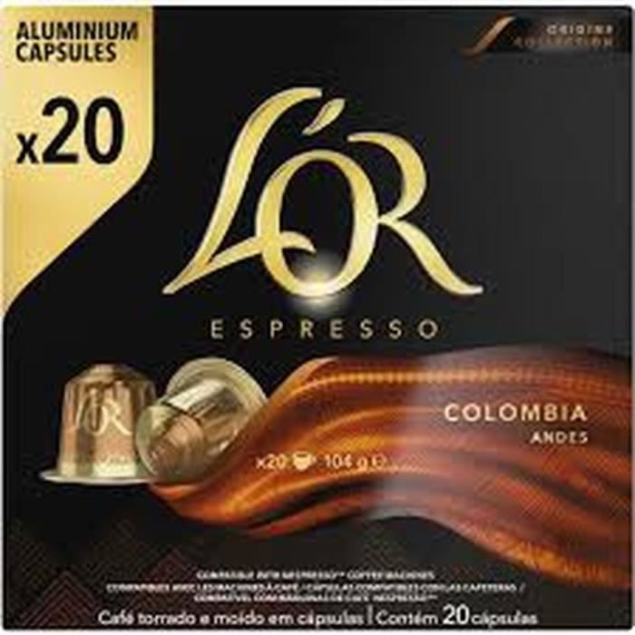 Café L’Or Espresso X20 Capsules colombia intensité 8 compatibles