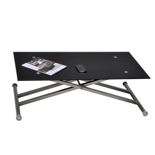 Table Basse Relevable Up And Down Verre Noir Achat Vente