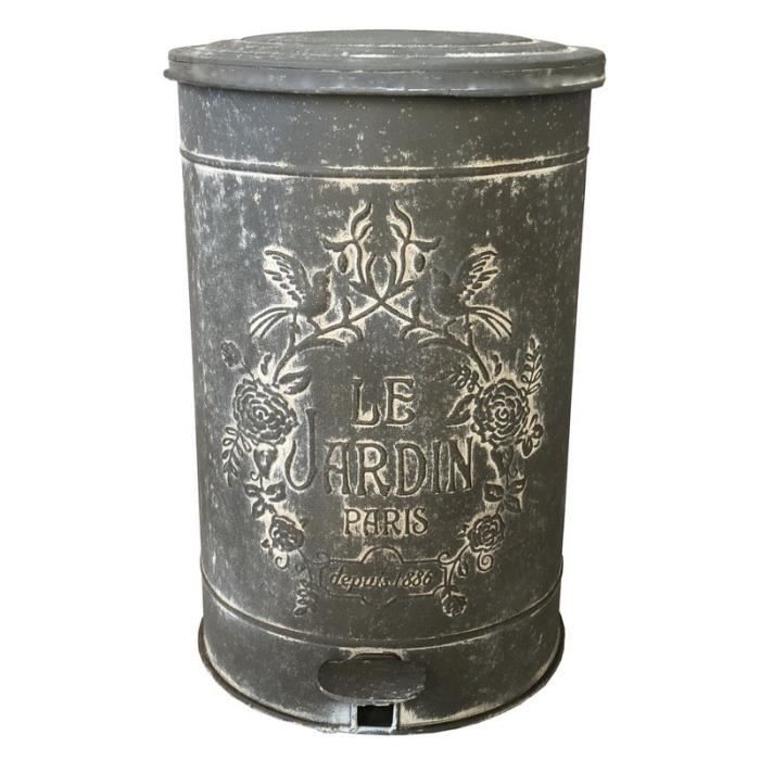 Poubelle De Cuisine Metal Patine Zinc 40 Cm X 26 Cm Bk 167 Poubelle Achat Vente Poubelle Corbeille Poubelle De Cuisine Metal Cdiscount