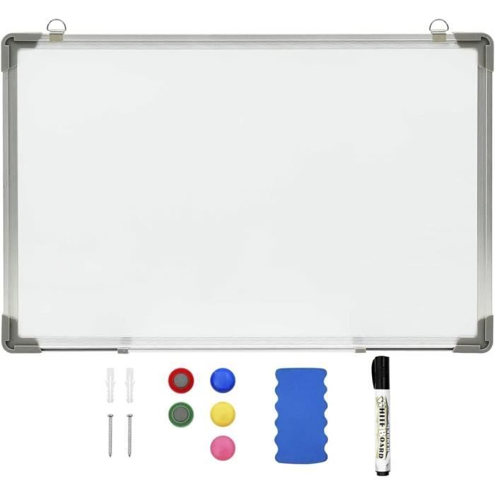 Mini tableau blanc magnétique effaçable à sec Format A4 Mémo de bureau pour  écrire toutes vos notes importantes - Effaceur + 2 aimants : :  Fournitures de bureau