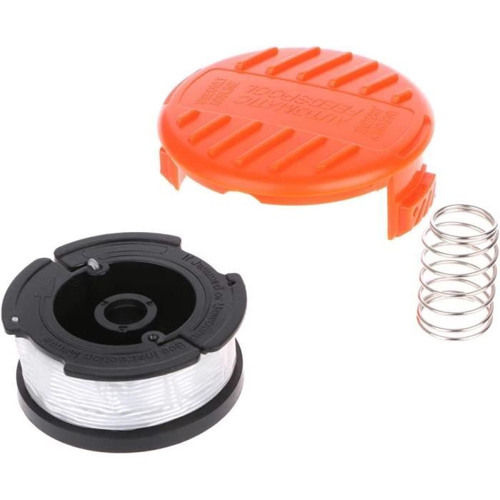 Yearnlife Rasentrimmerspule – 6 Spulen Mit 9,1 M Schnur (0,2 Cm), Kompatibel Mit Black & Decker, Inkl. Kappe & Feder