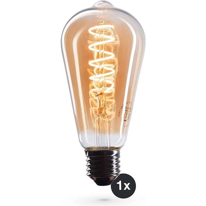 AMPOULE - AMPOULE LED - AMPOULE HALOGENE 4 X E27 Wolka 40W Ampoule Edison  Incandescent Bulb Vintage ST64 Blanc Chaud