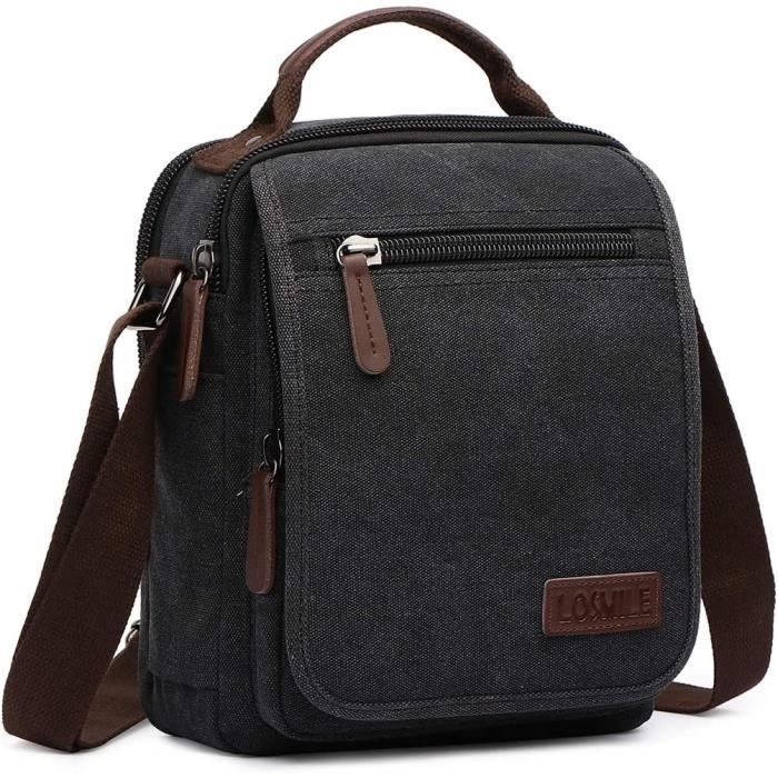 LOSMILE Homme Sacs bandouliere Petite Sacs portes epaule de toile Messager Sac a main Retro Sacoche pour Loisir Voyage Ecole Cdiscount Bagagerie Maroquinerie