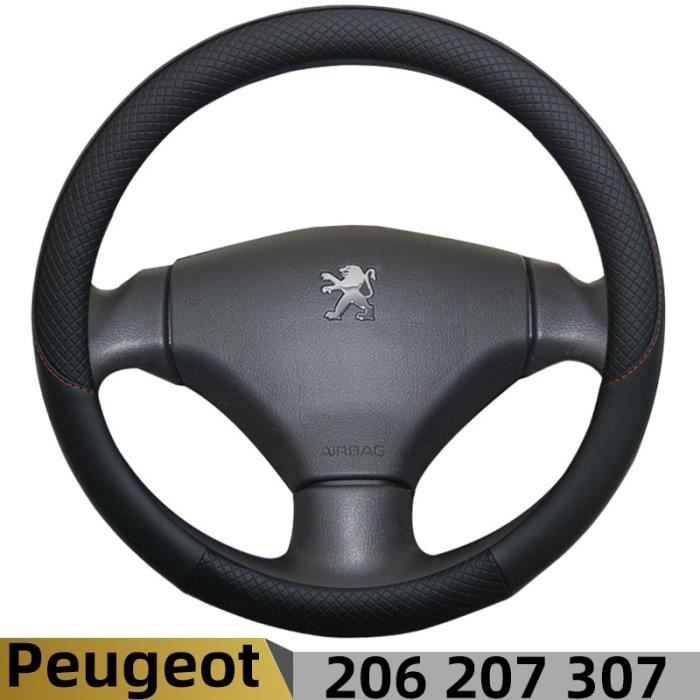 Housse de volant de voiture en cuir, accessoire de voiture de Sport,  antidérapant, pour Peugeot 100% 206 207, 307 Black -HY3894 - Cdiscount Auto
