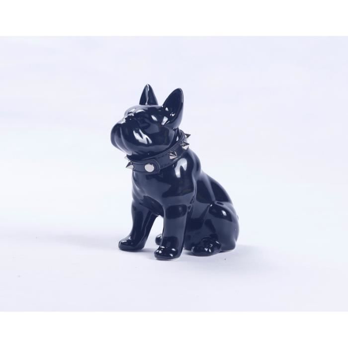 Sculpture Bouledogue Français En Résine Avec Plateau - Statue Chien Déco Couloir - Neuf