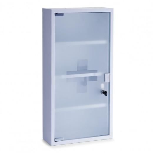 Medicine à pharmacie, 3 étagères, Métal Blanc