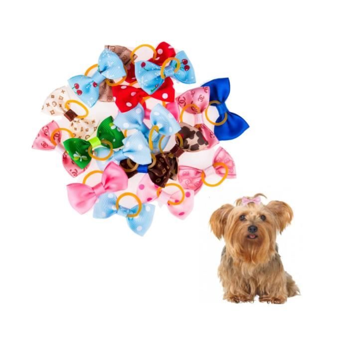 Noeud pour Chien - 15PCS - Couleurs vives - Motifs mignons - Accessoire pour Chiens et Chats