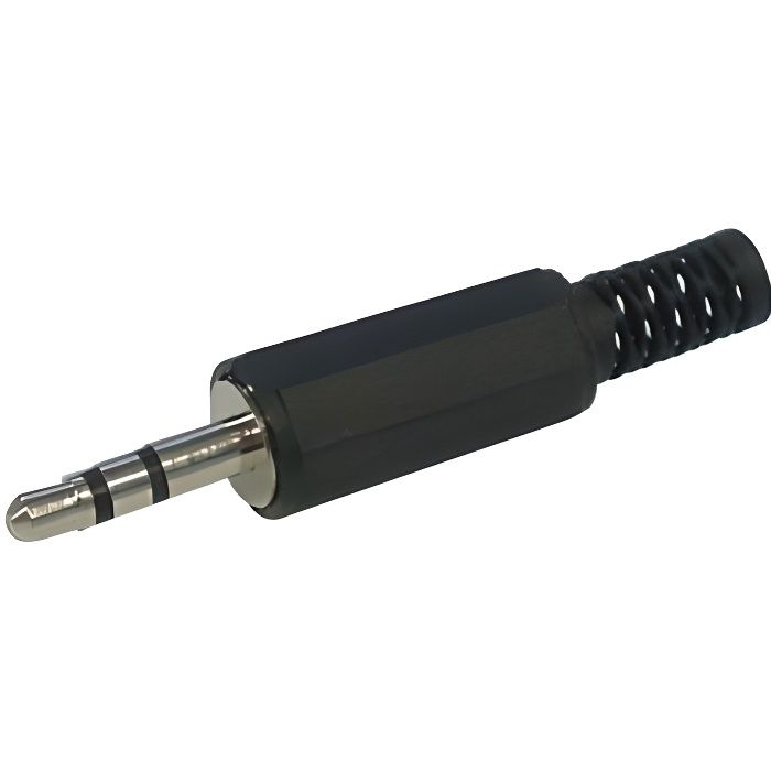 Fiche Jack 3,5mm Stéréo Mâle à Souder - Connecteur Audio Droit Avec Protecteur De Câble