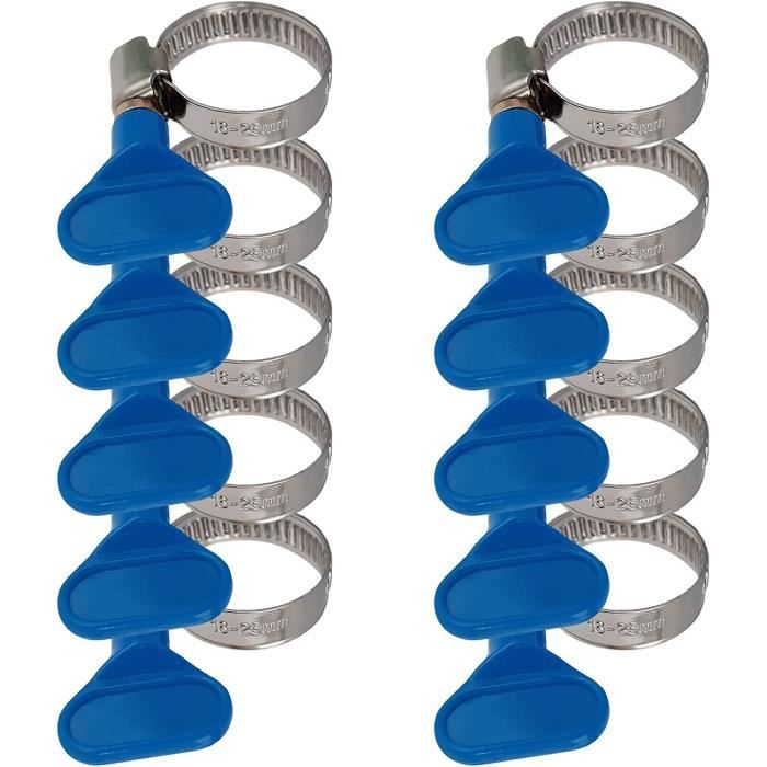 Lot De 10 Colliers De Serrage Acier Inoxydable 201 - Double Fil Réglable 36-40mm - Pour Tuyaux Plomberie, Gaz, Huile