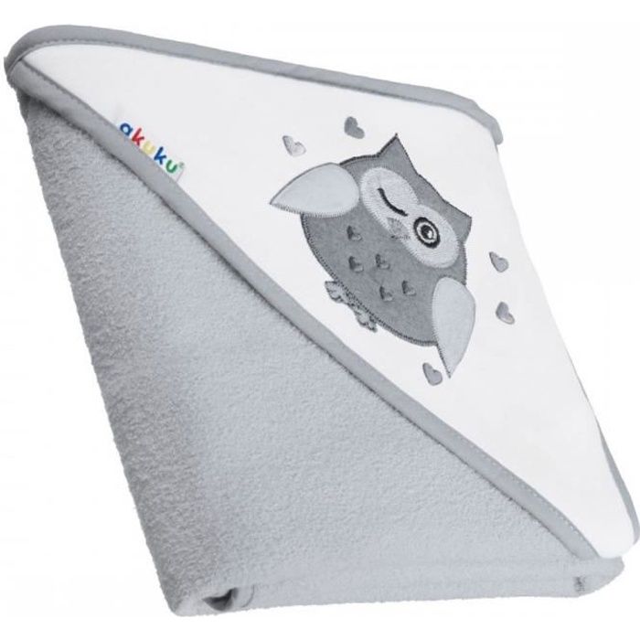 Cape De Bain Bebe Serviette 100 Coton Gris 80 X 80 Cm Cdiscount Maison