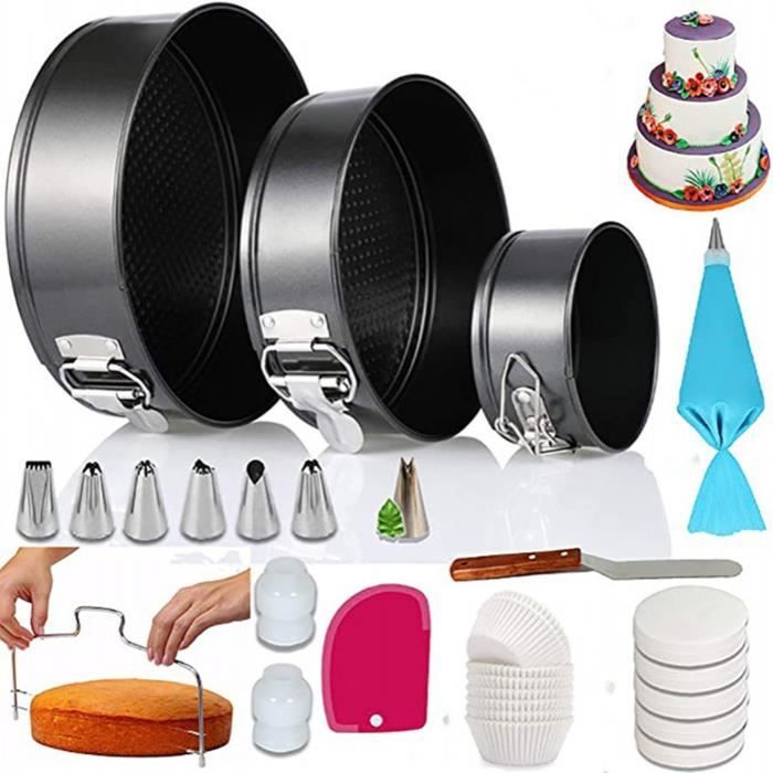 Moule à Gâteau Rond Anti-adhésif Inox 30 Cm - Pour Cheesecake, Quiche, Pizza - Four Et Lave-vaisselle Safe