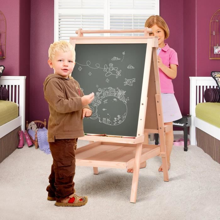 Tableau Chevalet En Bois Tableau Enfant 64 5x61 5x122cm Tableau D Ecrire Jouet Achat Vente Tableau Enfant Cdiscount