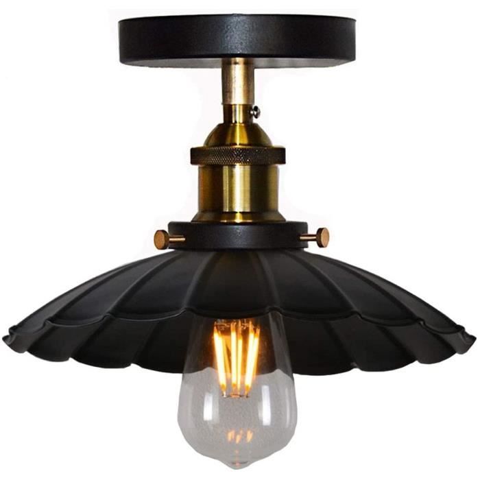 Retro LOFT FER plafonnier vintage industriel métal noir Mur Lampe Pendentif