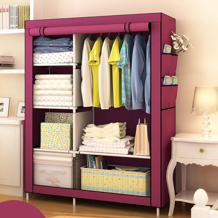 Wolka Armoire De Rangement Penderie Dressing En Tissu Avec 5