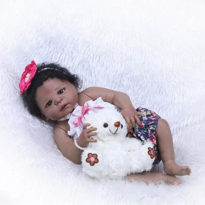 Poupees 57cm Doux Silicone Bebe Noir Poupees Reborn Coton Corps Realiste Bebes Jouets Poupee De Bain Reborn Baby Cdiscount Jeux Jouets