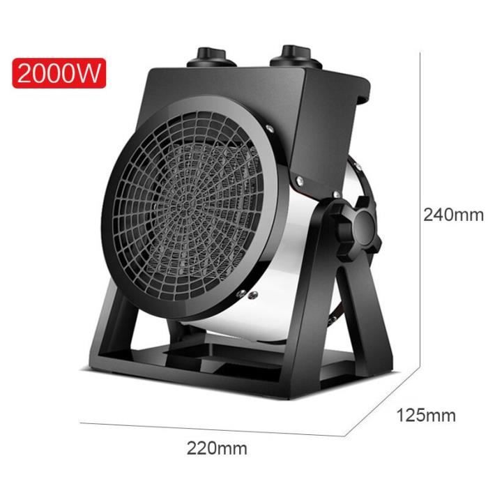 Chauffage électrique Portable 1200W - Petit Radiateur Pour Bureau Et Chambre, Fonction Chauffe-pieds, Sécurité Anti-basculement - 12
