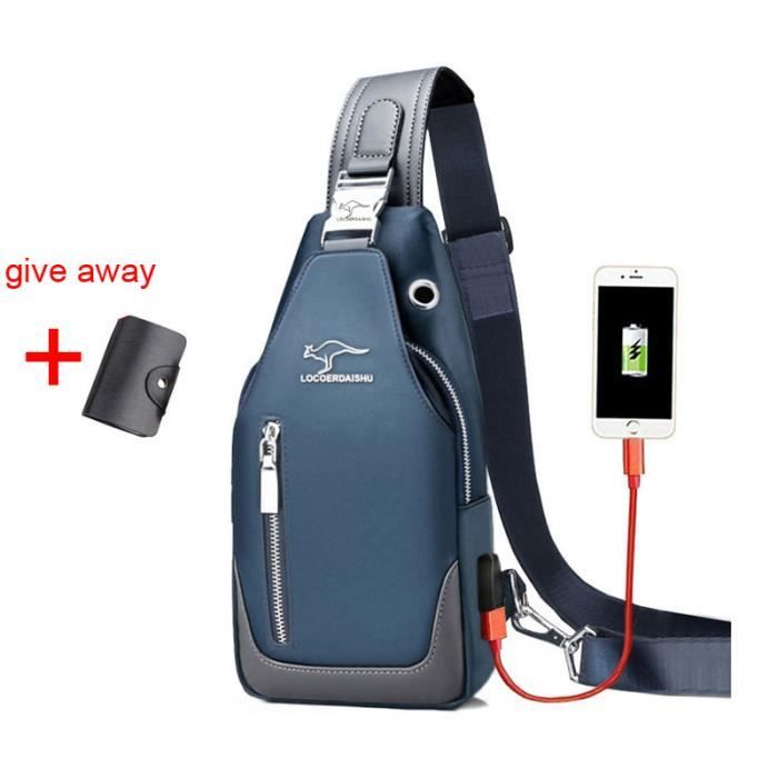 Sac De Poitrine Sport Haofy – Nylon Imperméable, Plusieurs Compartiments, Dos Mesh Respirant, Sangle 60-110 Cm, Adapté Téléphones 7,2 Pouces