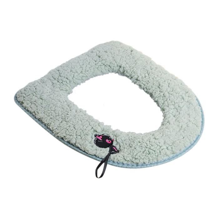 Housse Siège Toilette En Peluche Lavable - 2 Pièces Avec élastique, Doux Et Chaud, Pour Salle De Bain