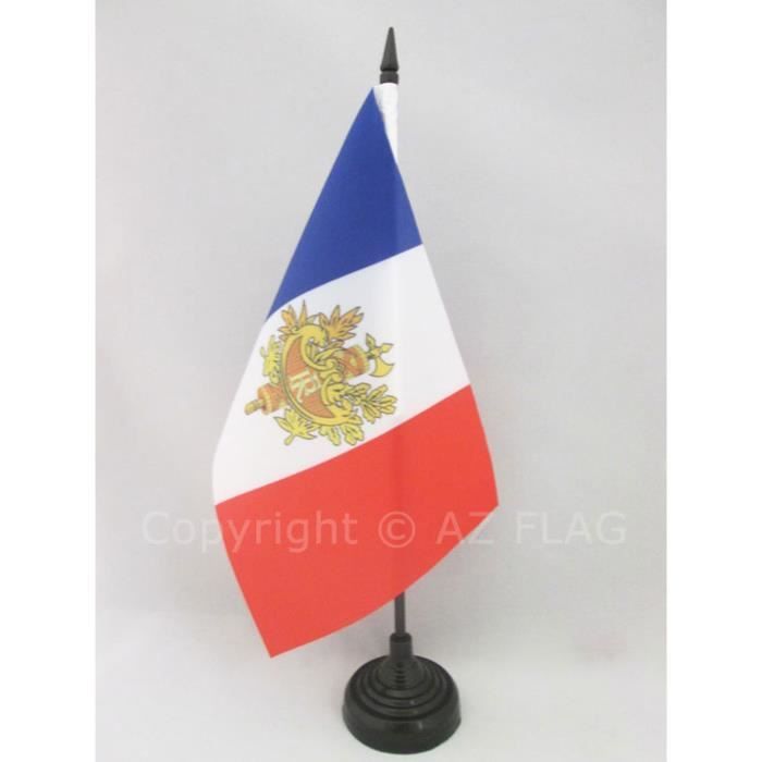 Drapeau De Table France Avec Armoiries 21x14cm Republique