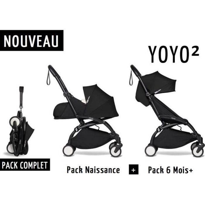 Nouvelle Poussette Yoyo2 Babyzen de 0 à 4 Ans Noire Cadre Noir - Poussette  Combinée Duo 2 en 1 Pack Complet - Cdiscount Prêt-à-Porter