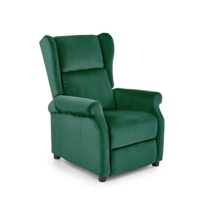 fauteuil relax inclinable en tissu - vert foncé