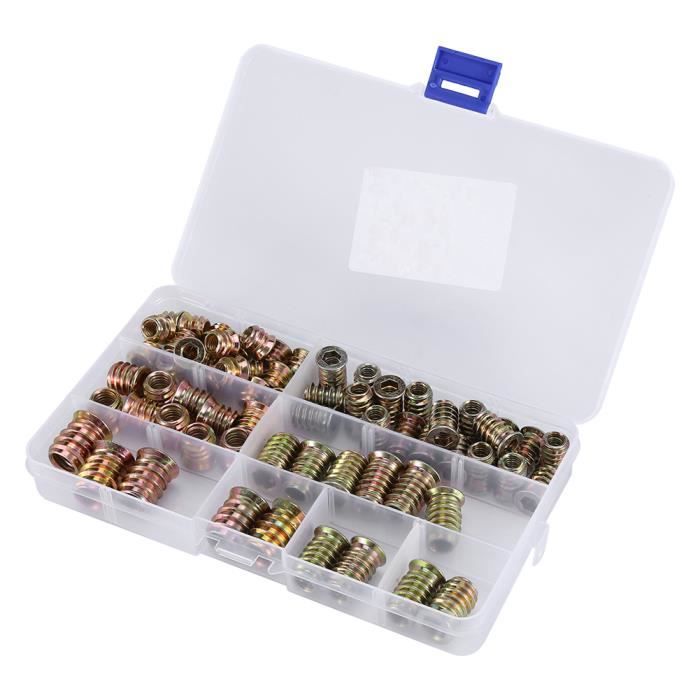 Écrous D'insertion Pour Meubles M8 Type D/E - À Entraînement Hexagonal, Pour Fixation Solide Dans Le Bois