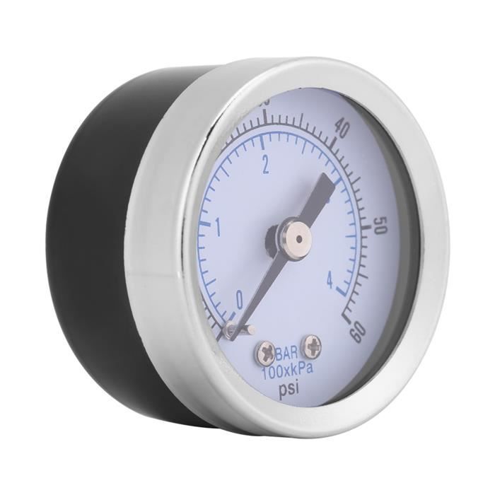 Manomètre Mécanique 0-200 PSI / 0-14 Bar - 1/8" BSPT | Pour Air, Huile, Eau | Cadran Transparent