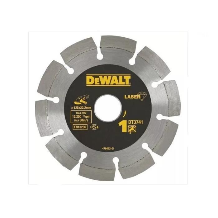 Disque laser Dewalt DT3741 XJ 125x22.2mm Hauteur segment 7.5mm Acier haute qualité