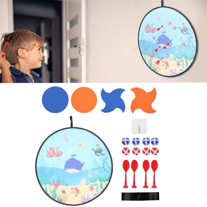Engelhart - Jeu de fléchettes en Plastique pour Enfants avec Cible et fléchettes en Plastique à